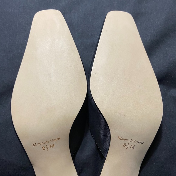 Retro Black Satin Heels with Beaded Leg Design - Picture 5 of 5